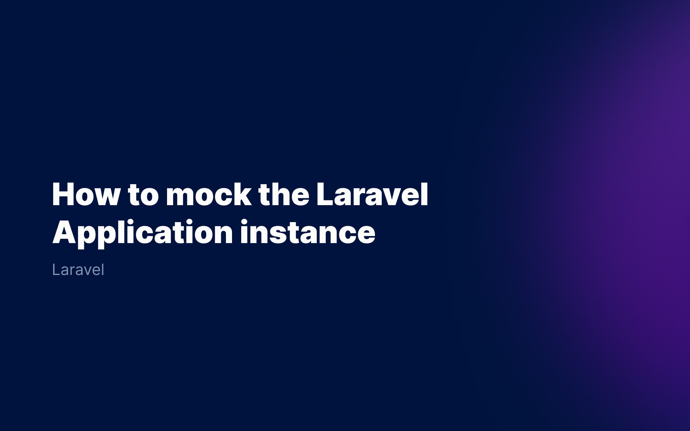 How to mock the Laravel Application instance