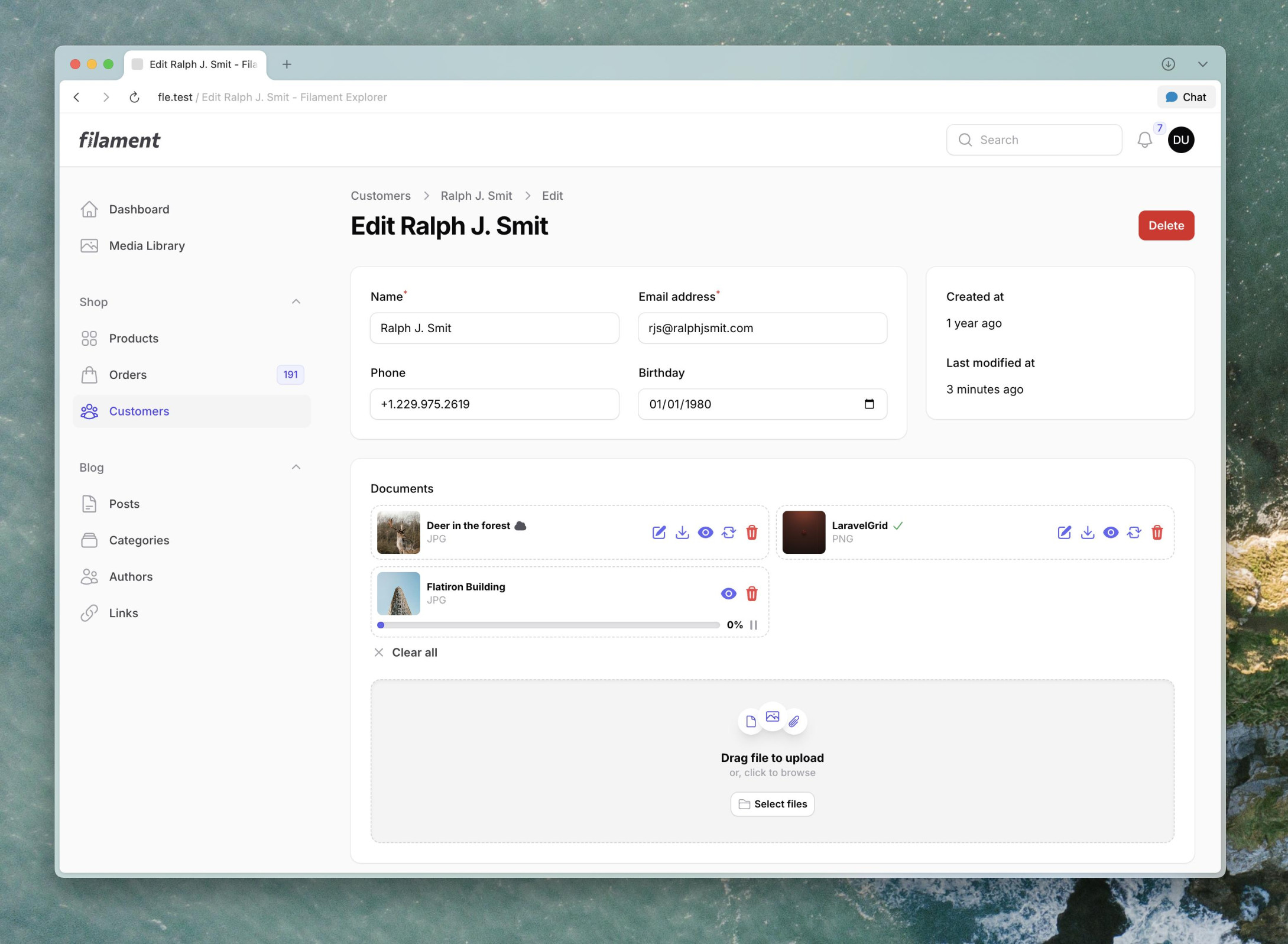Advanced File upload with different types