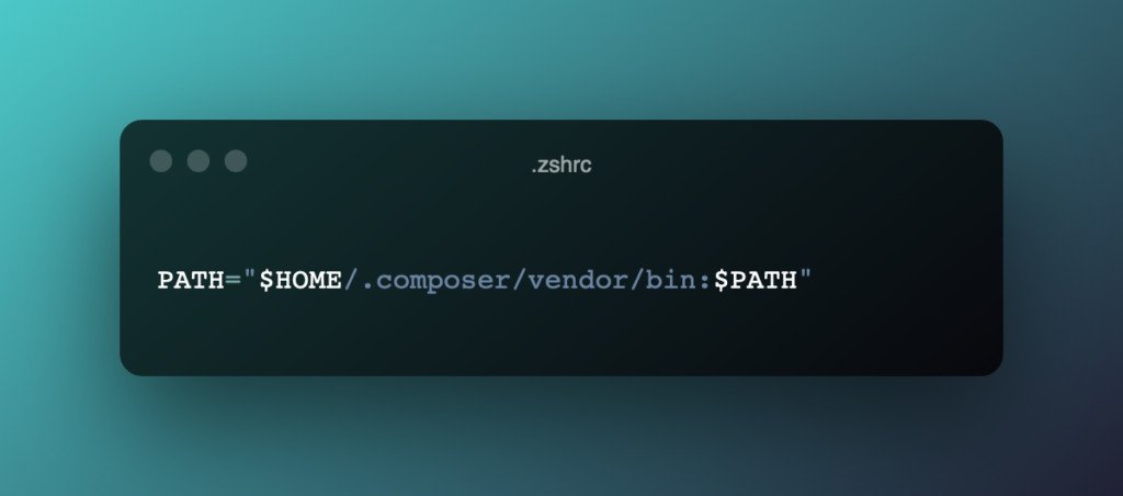 Fixing the Laravel command not found by modifying the $PATH for zsh command line shell.