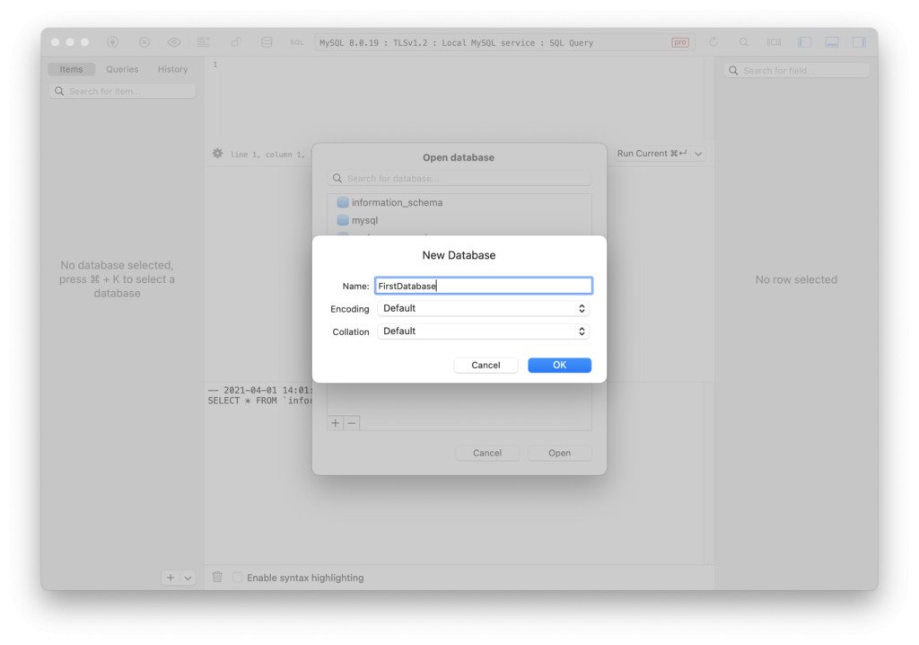 Adding databases in TablePlus with DBngin.